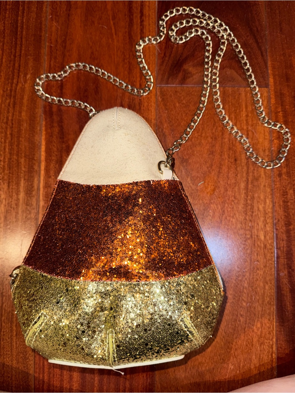 Betsey Johnson Do I Make You Corny Candy Corn Glitter Crossbody Bag Halloween - Picture 4 of 10